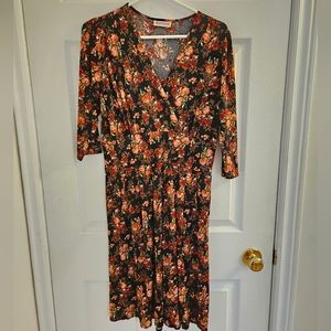 Karina Penelope 3/4 Sleeve Dress in Red Bouquet